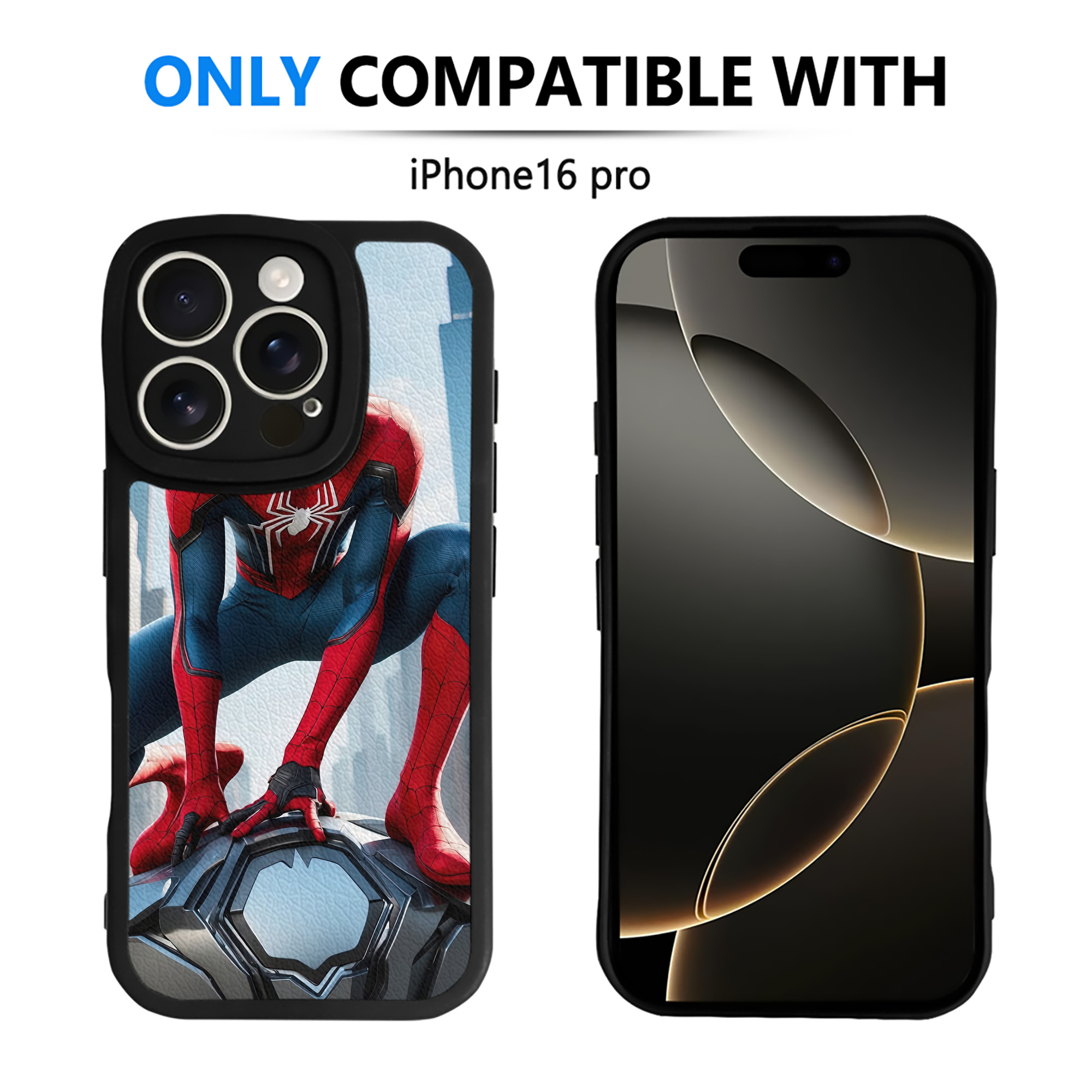 Spider Man スパイダーマン 【iPhone 16シリーズ対応】シリコンスマホケース（レザー調） 材質：シリコン